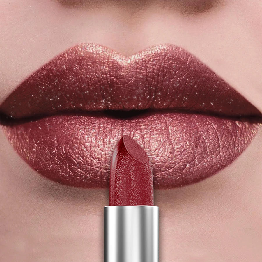 21-Color Bold & Intense Glitter Metallic Lipstick - Long-Lasting Pearlescent Lip Tint for Matte Lip Makeup Gifts