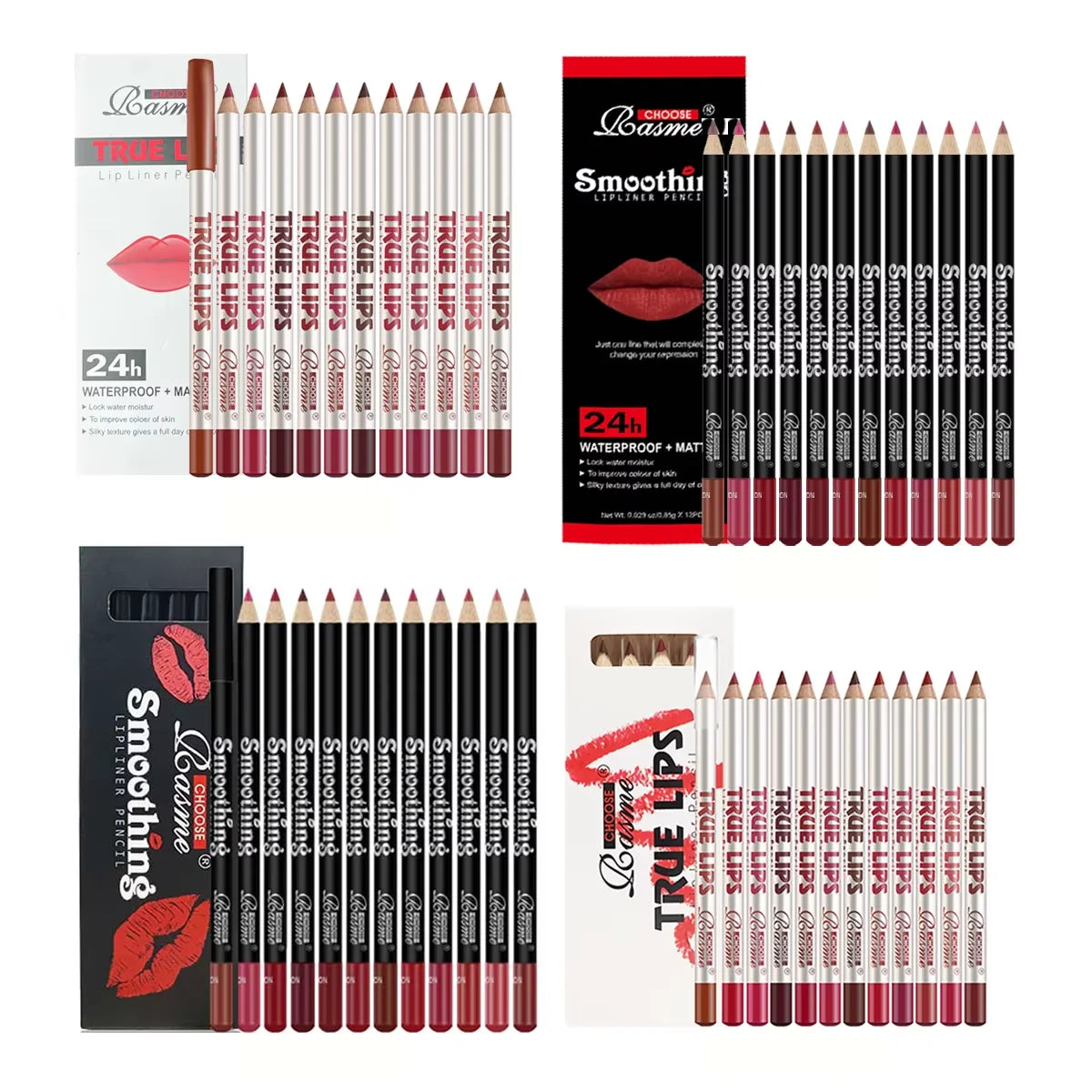 12-Piece Long-Lasting Lipstick Collection with Professional Lip Liner and Matte Lip Gloss for Women's Valentine's Day Gifts