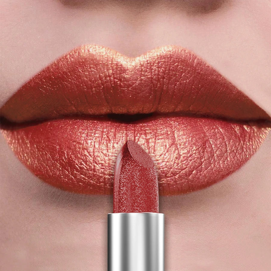 21-Color Bold & Intense Glitter Metallic Lipstick - Long-Lasting Pearlescent Lip Tint for Matte Lip Makeup Gifts