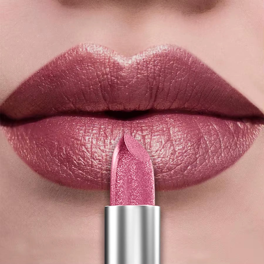 21-Color Bold & Intense Glitter Metallic Lipstick - Long-Lasting Pearlescent Lip Tint for Matte Lip Makeup Gifts
