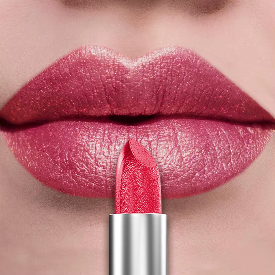 21-Color Bold & Intense Glitter Metallic Lipstick - Long-Lasting Pearlescent Lip Tint for Matte Lip Makeup Gifts