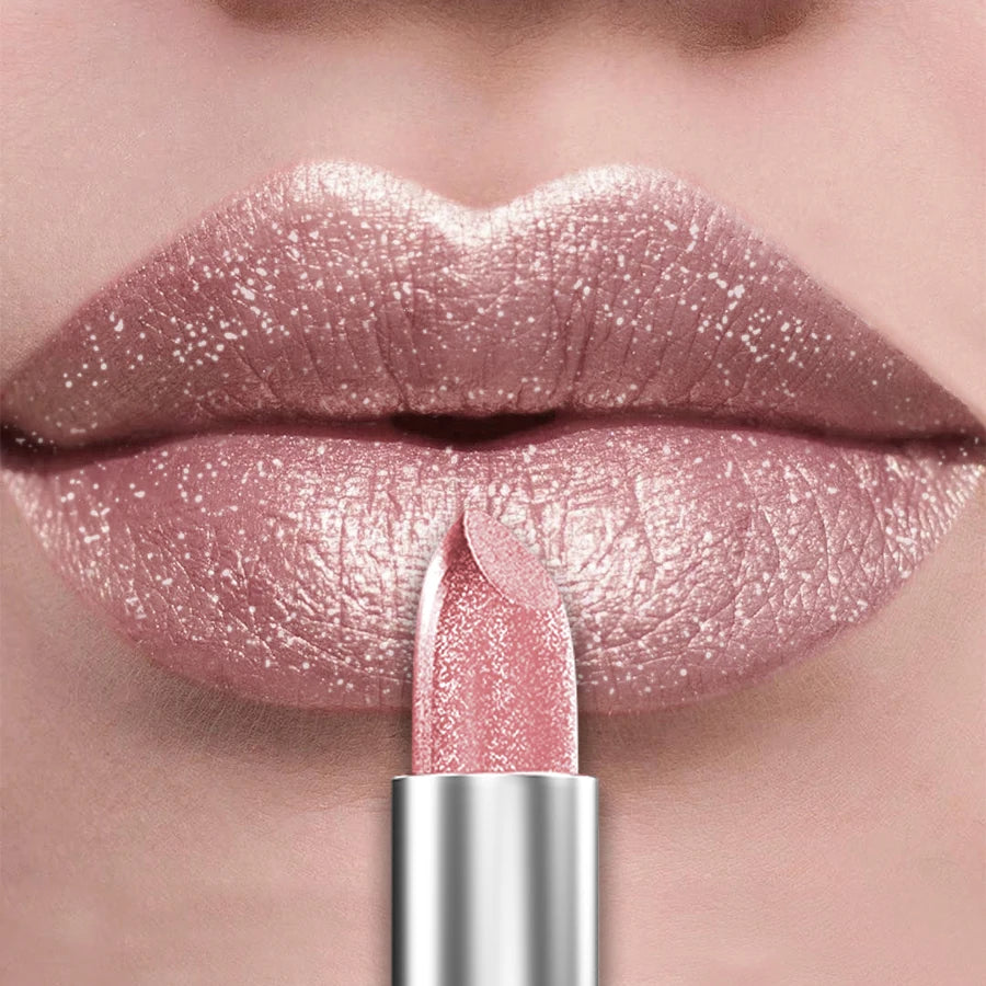 21-Color Bold & Intense Glitter Metallic Lipstick - Long-Lasting Pearlescent Lip Tint for Matte Lip Makeup Gifts