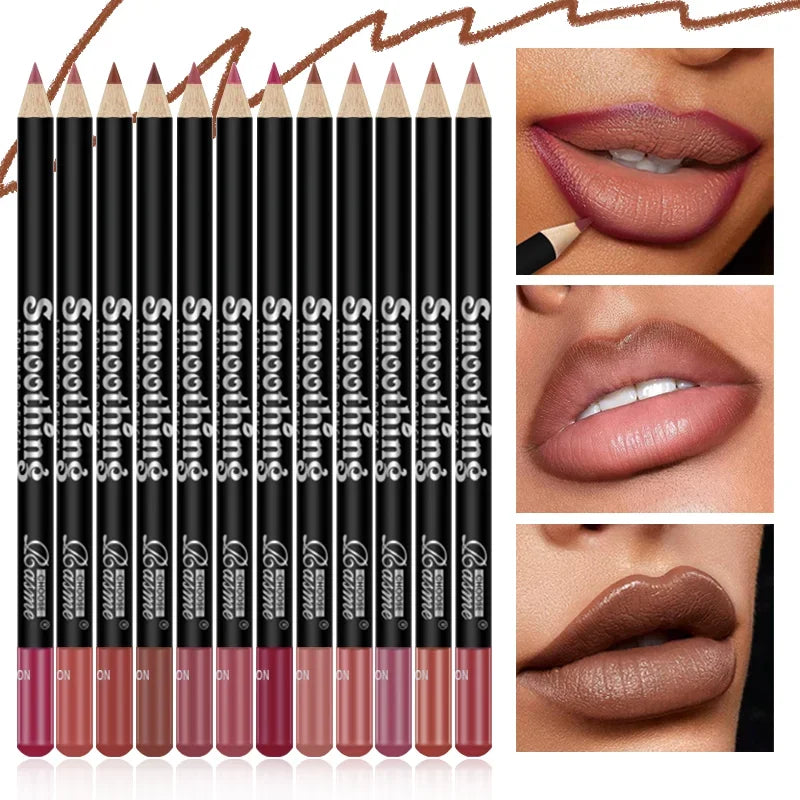 12-Piece Long-Lasting Lipstick Collection with Professional Lip Liner and Matte Lip Gloss for Women's Valentine's Day Gifts