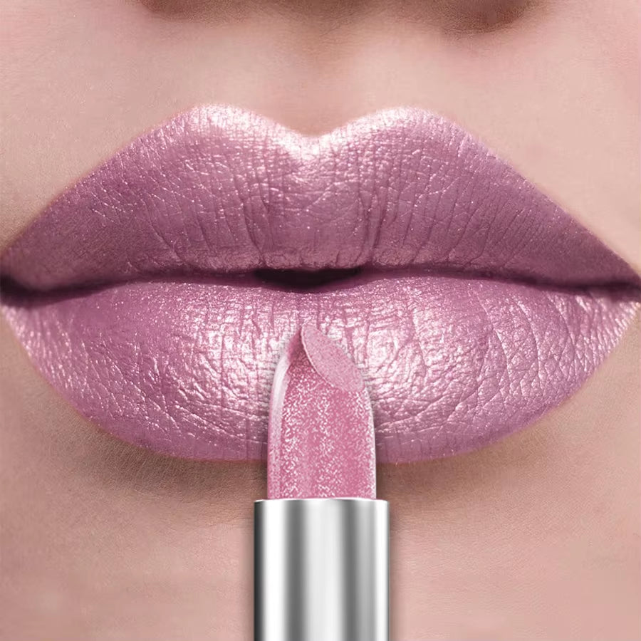 21-Color Bold & Intense Glitter Metallic Lipstick - Long-Lasting Pearlescent Lip Tint for Matte Lip Makeup Gifts
