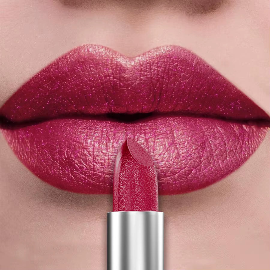 21-Color Bold & Intense Glitter Metallic Lipstick - Long-Lasting Pearlescent Lip Tint for Matte Lip Makeup Gifts