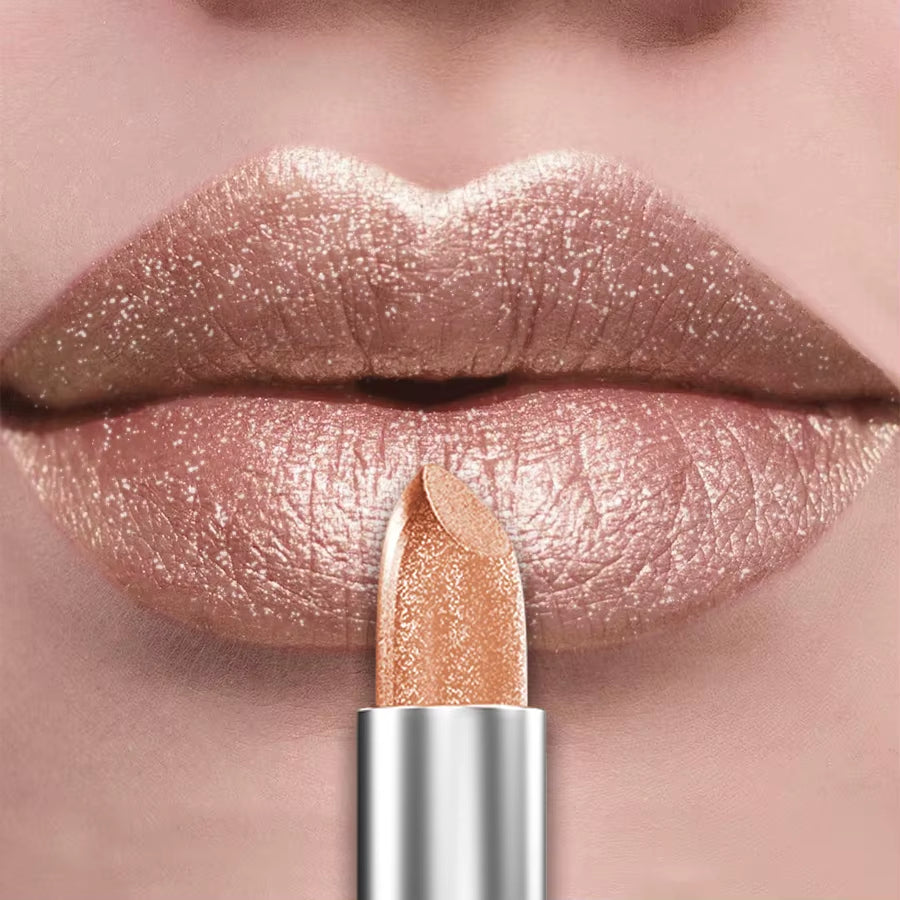 21-Color Bold & Intense Glitter Metallic Lipstick - Long-Lasting Pearlescent Lip Tint for Matte Lip Makeup Gifts
